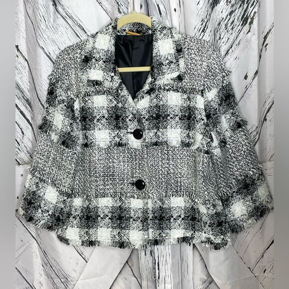 Ruby Rd. Frayed Tweed Jacket Cropped MP - Picture 1 of 5